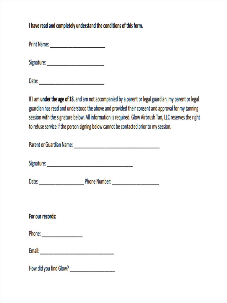Customer Consent Form Template