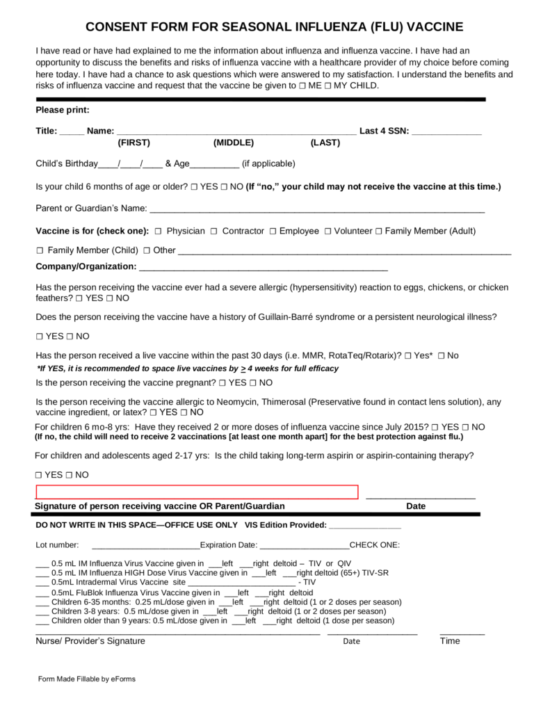 Vaccine Informed Consent Form