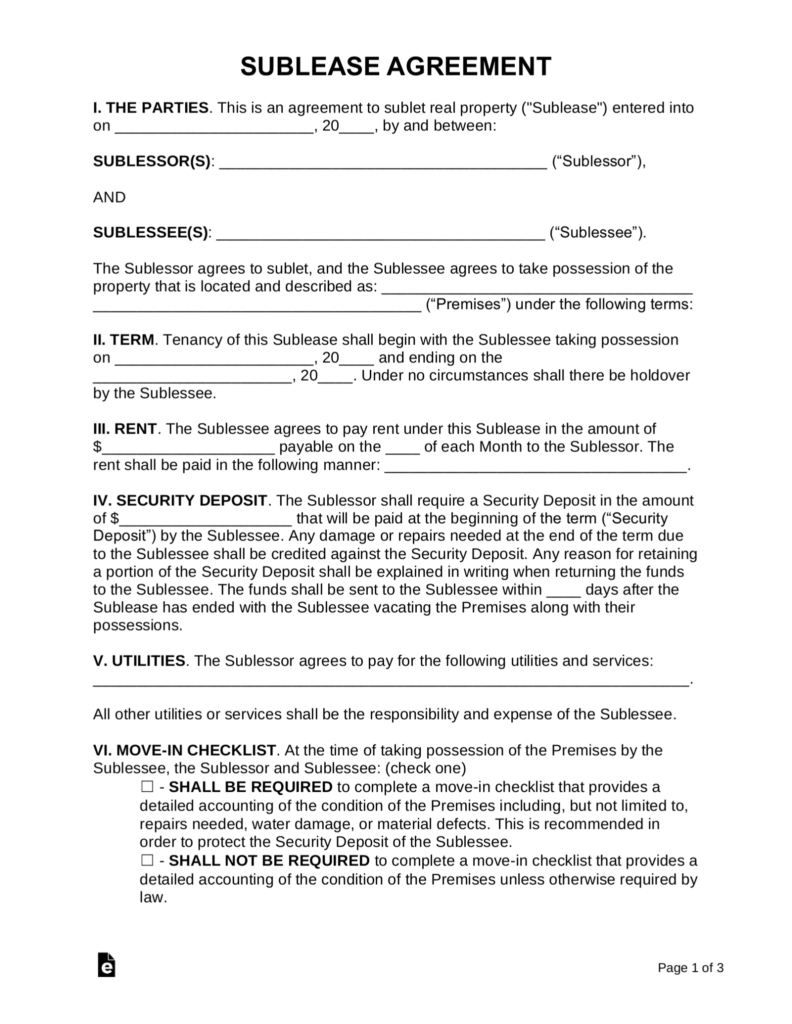 Landlord Consent To Sublease Form