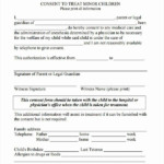 Medical Consent Form For Minor Printable