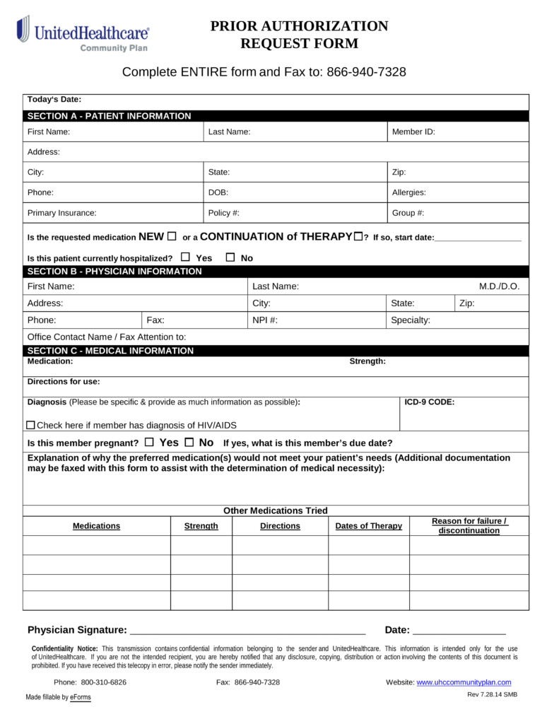 United Healthcare Consent Form