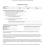 Dog Grooming Consent Form
