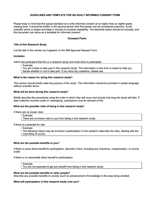 Irb Approved Consent Form