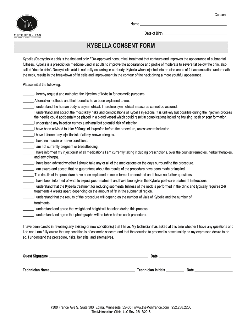 Kybella Consent Form Pdf