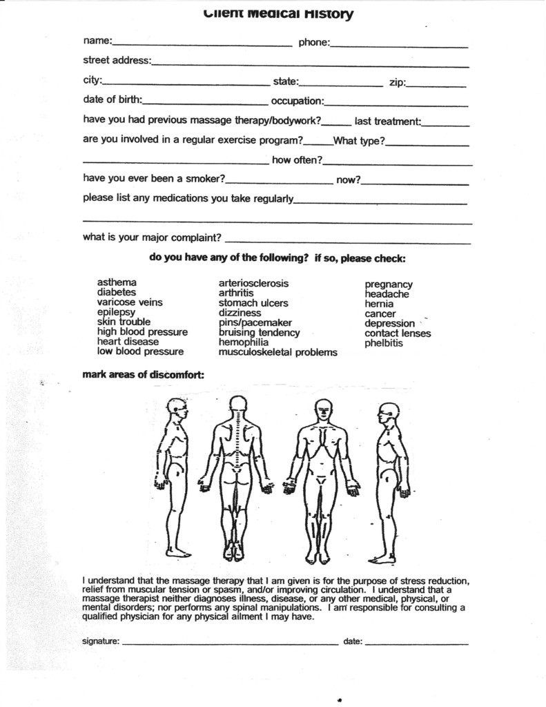 Body Treatment Consent Form
