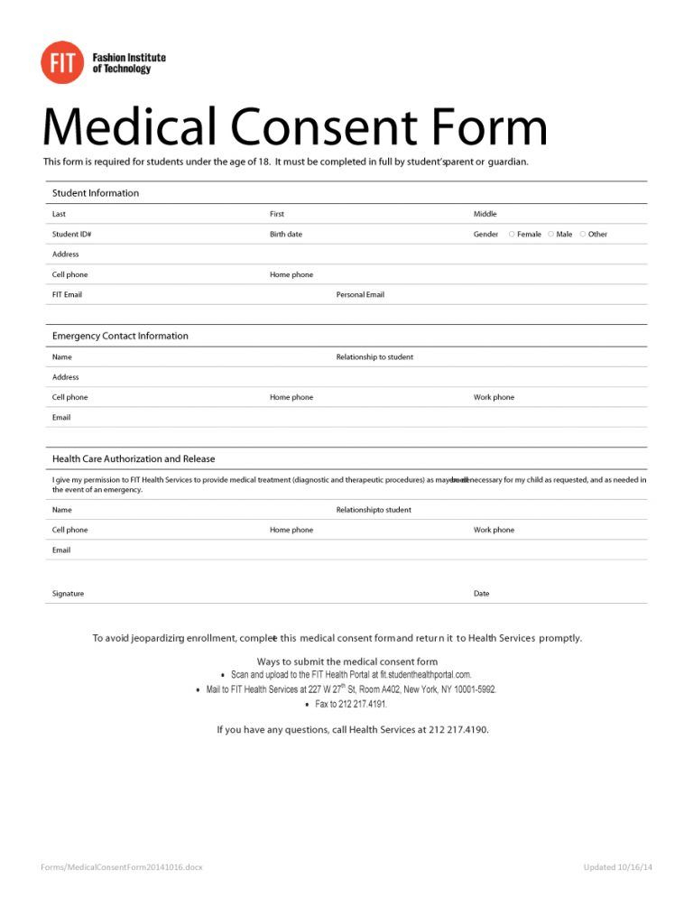 Consent Form To Share Medical Information With Family