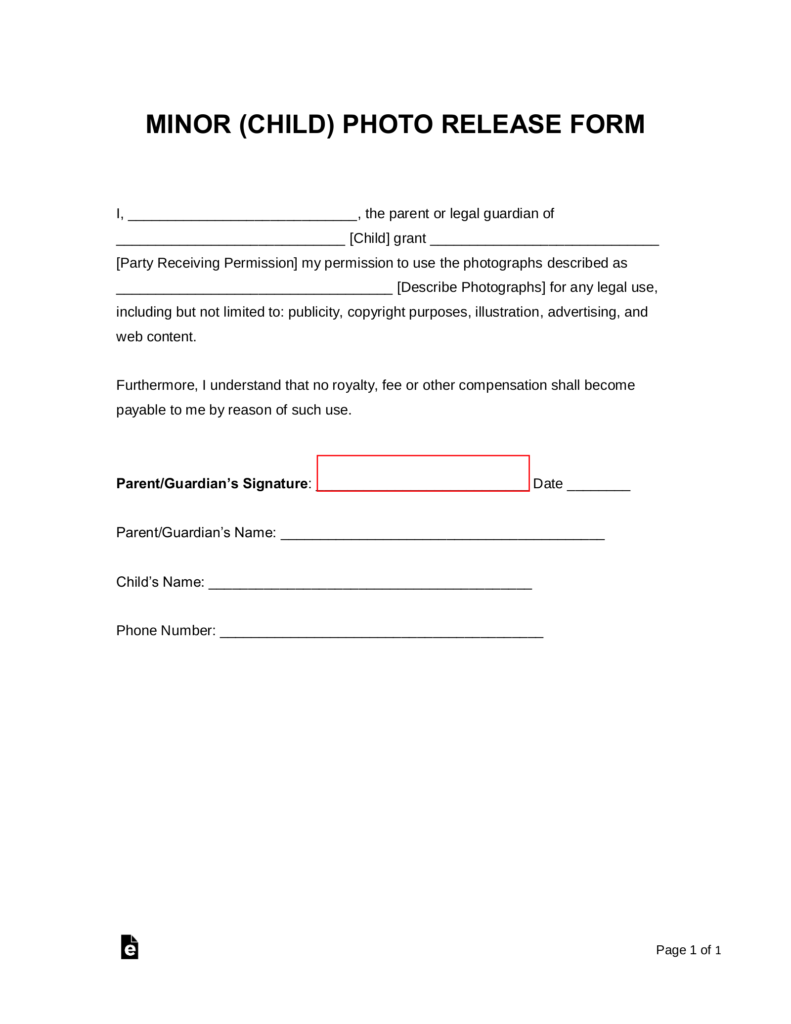 Media Consent Form For Minors