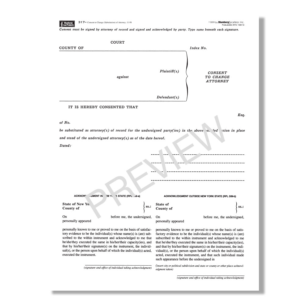 Consent To Change Attorney Form