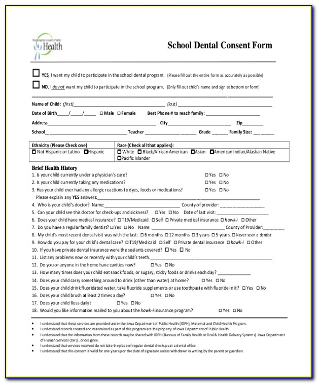 Orthodontic Consent Form Aao