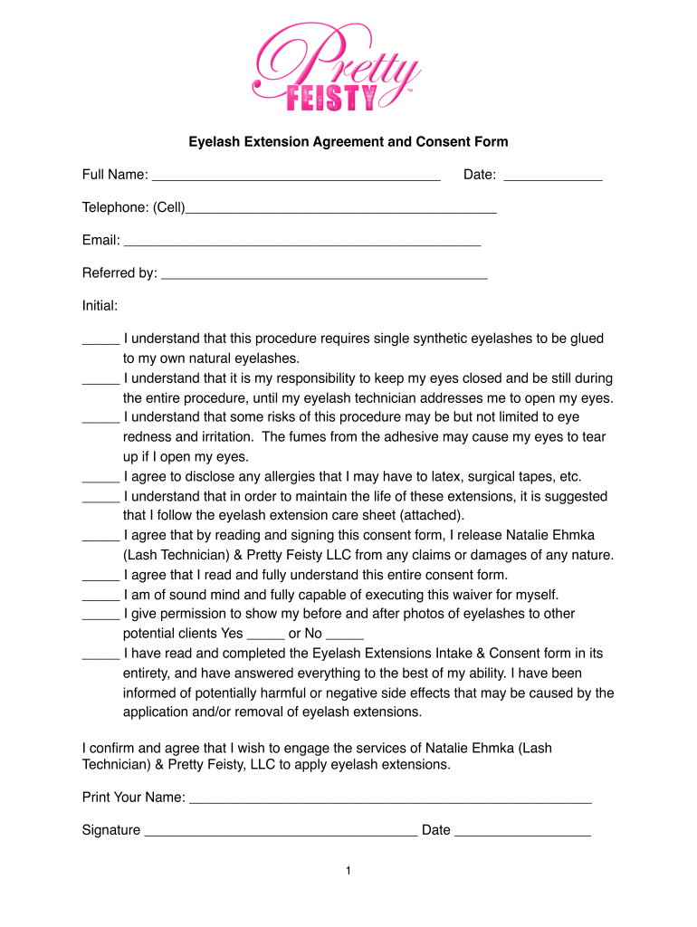 Consent Form For Eyelash Extensions