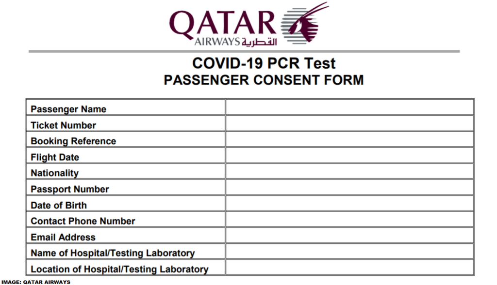 Qatar Passenger Consent Form