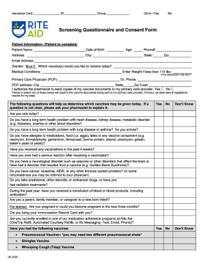 Rite Aid Vaccination Consent Form