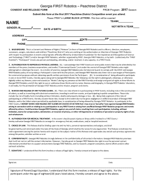 First Inspires Consent And Release Form