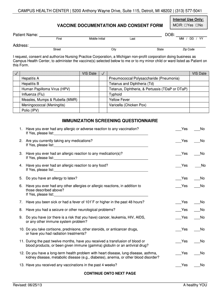 Shoprite Vaccine Consent Form