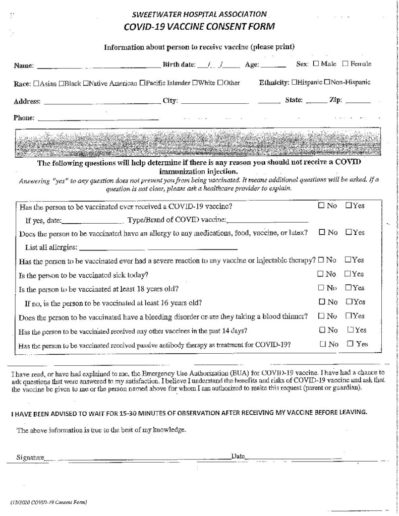 Vaccine Consent Form Nyc